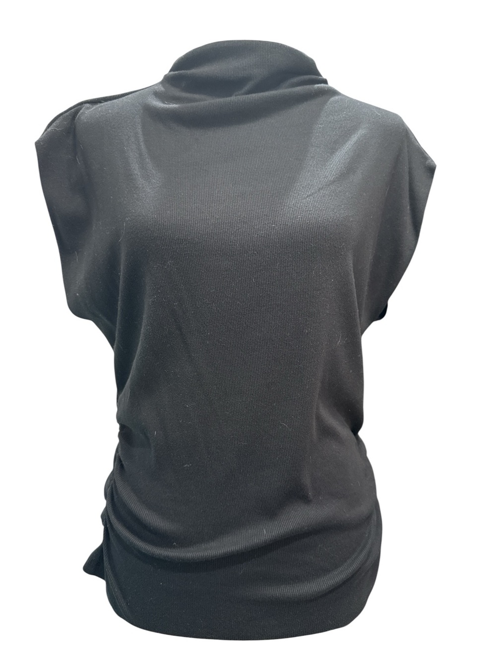 Michael Stars Black Cap Sleeve Mock Neck Top #415